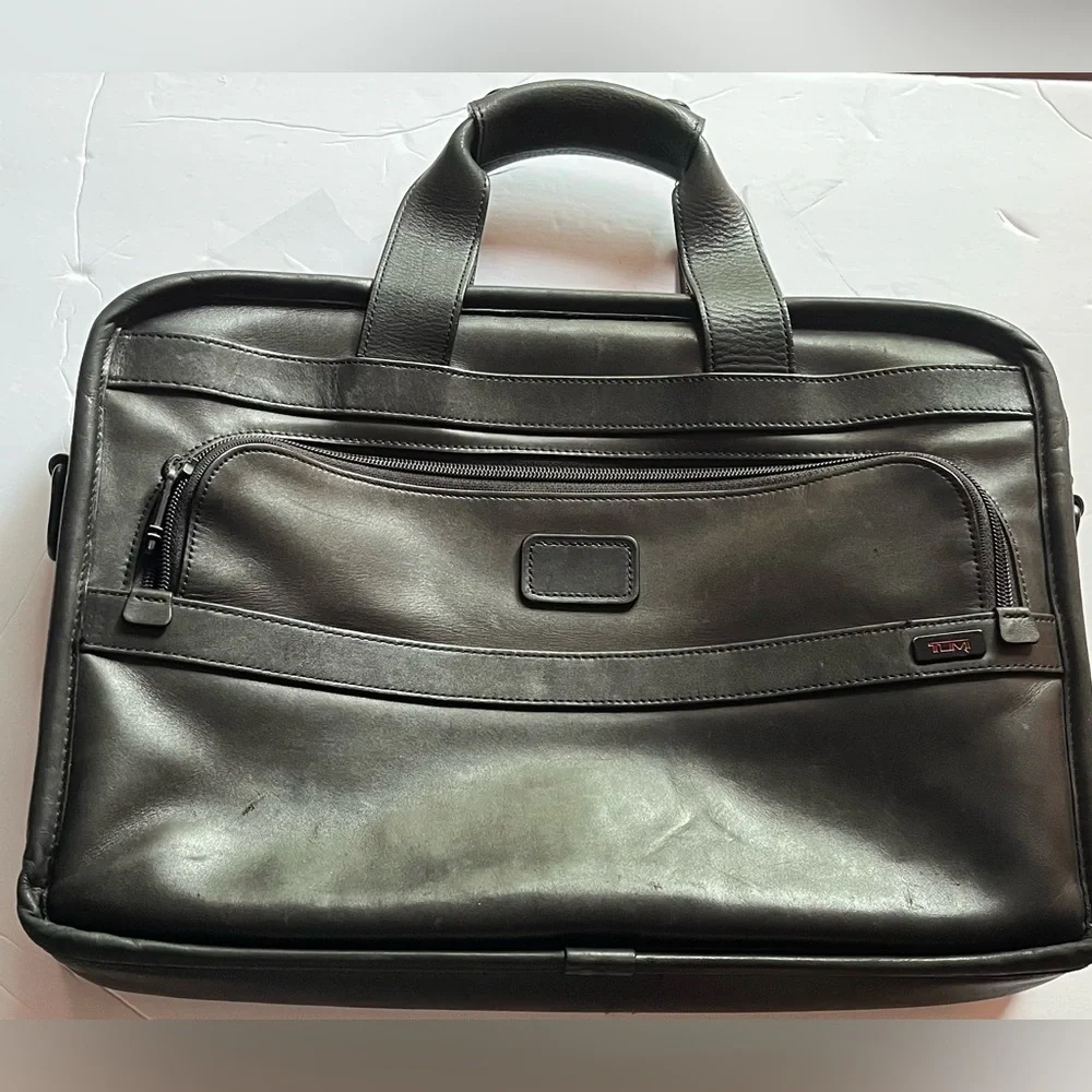 Tumi Vintage Black Calfskin Briefcase